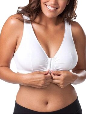 Leading Lady Style #110 White Cotton Front-Close Bra